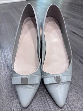 Cole Haan Pointed Bow Flats in Light Gray